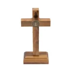 Crucifixo 12 cm - Parede e Mesa - Com Medalha de São Bento - Ouro Velho - Imagem 2