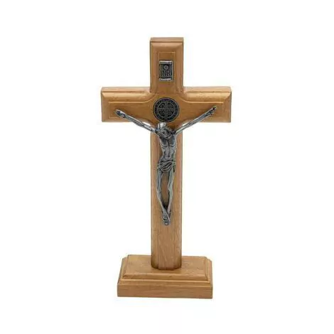 Crucifixo 17 cm - Parede e Mesa Com medalha de São Bento crucifixo-com-medalha-de-sao-bento-onix-17-cm